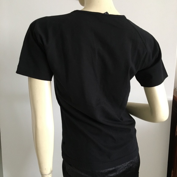 🔴 NWOT 🇮🇹 Trussardi Jeans stretchy Black tee - Picture 4 of 8